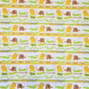 Jungle Friends Fabric 1 YD Yellow Brown Lion